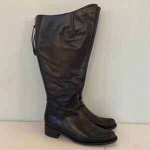 Duo Boots Black Leather Knee High size 41 handcrafted in Portugal wide calf